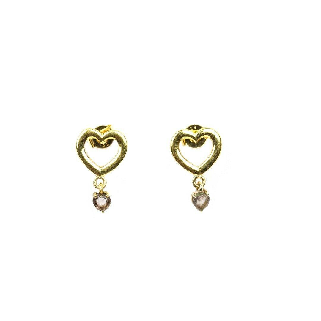 Cintamani Faceted 9 Carat Gold Stud Heart Earrings ( 878992)