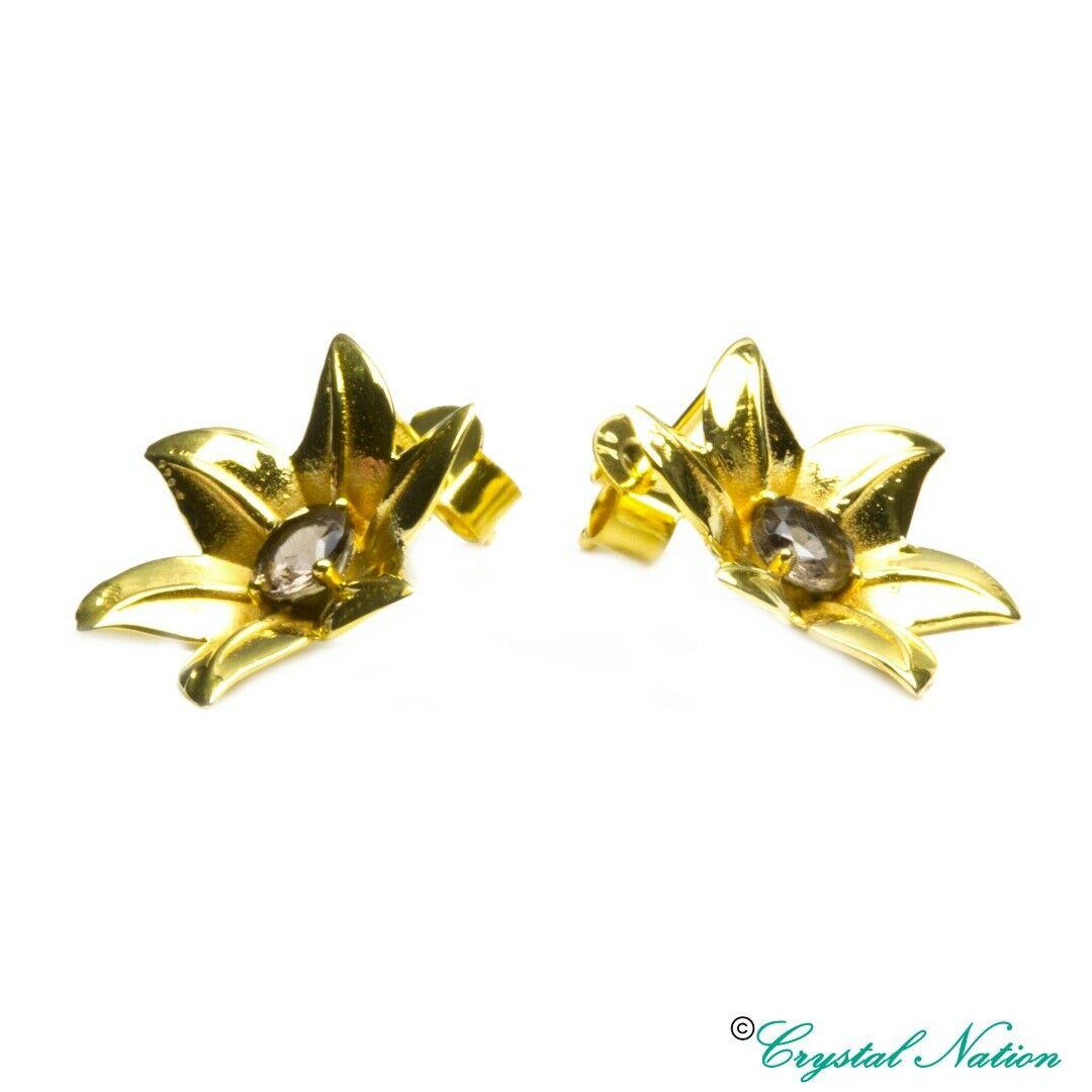 Cintamani Faceted 9 Carat Gold Flower Earrings  ( 308793)