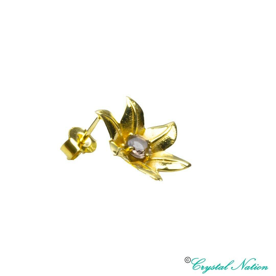 Cintamani Faceted 9 Carat Gold Flower Earrings  ( 308793)