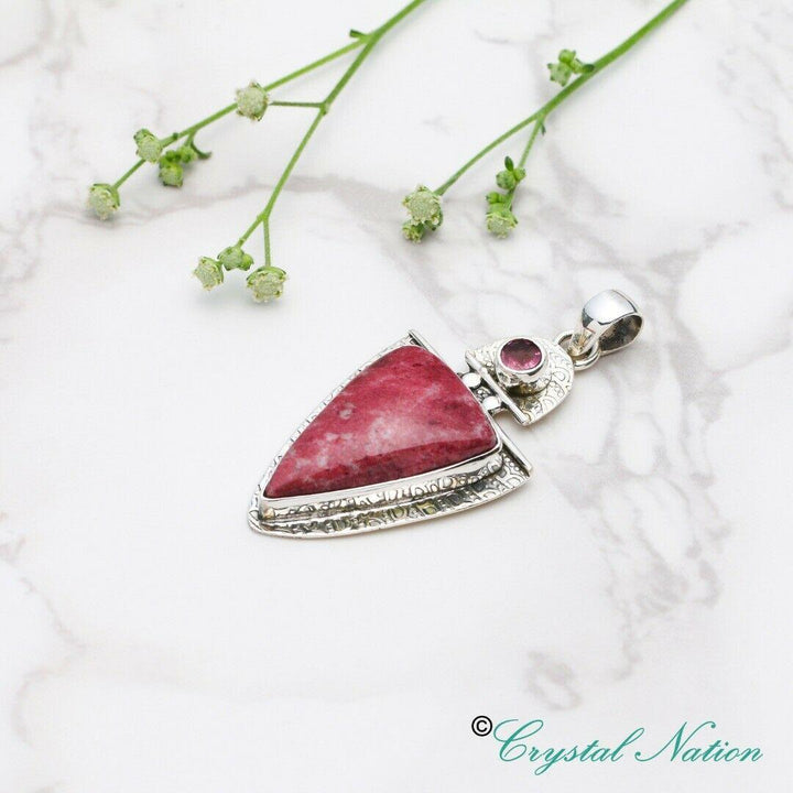Thulite Sterling Silver Pendant   ( 20352)