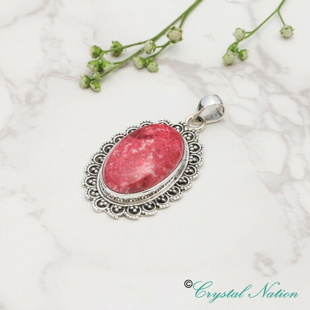 Thulite Sterling Silver Pendant   ( 20617 )