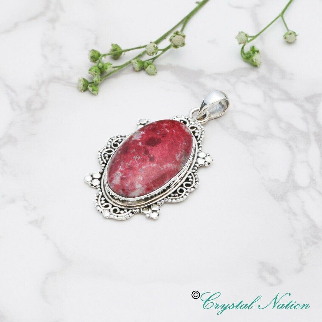 Thulite Sterling Silver Pendant   ( 21157 )