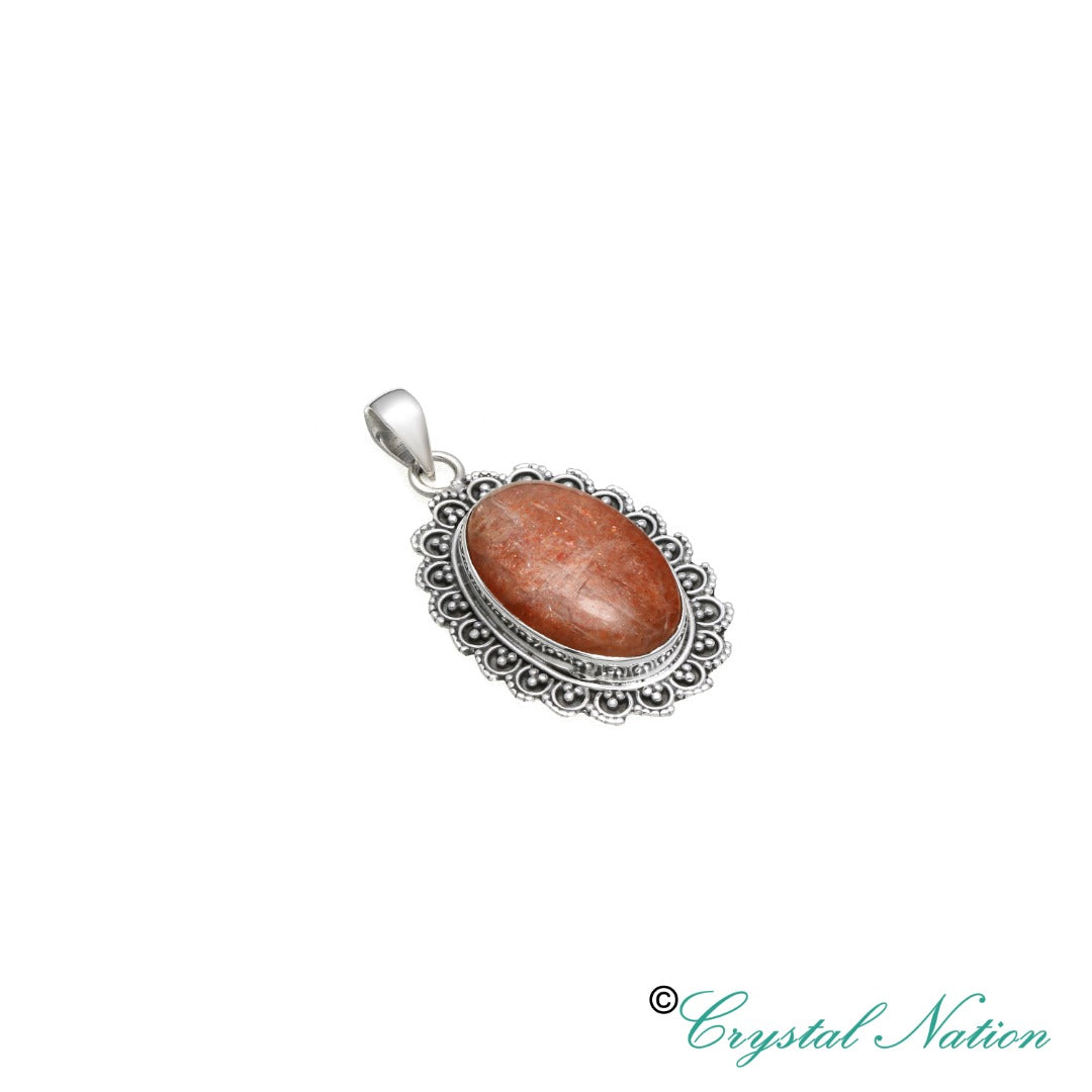 Gold Stone Sterling Silver Pendant ( 20631 )