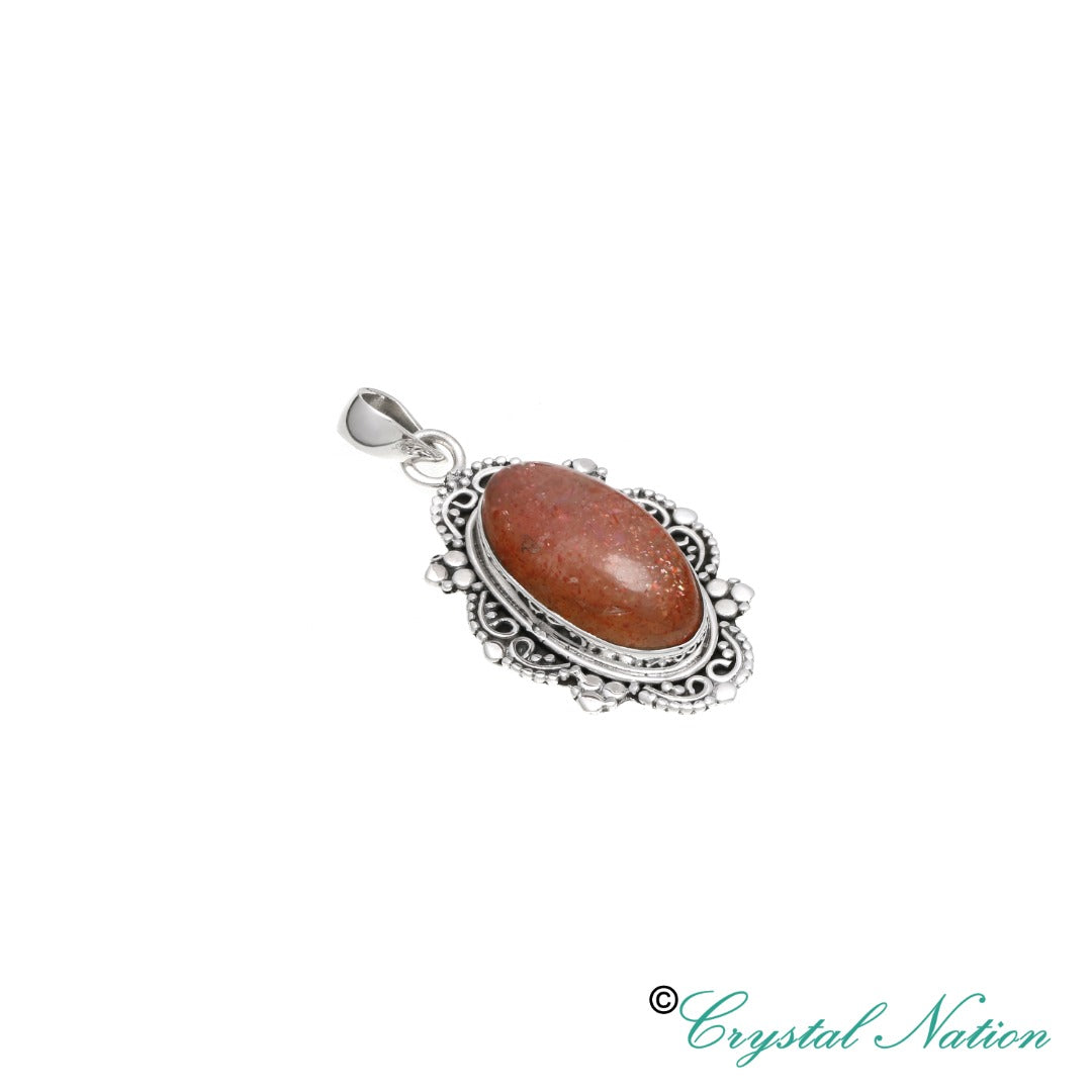 Gold Stone Sterling Silver Pendant ( 21138 )