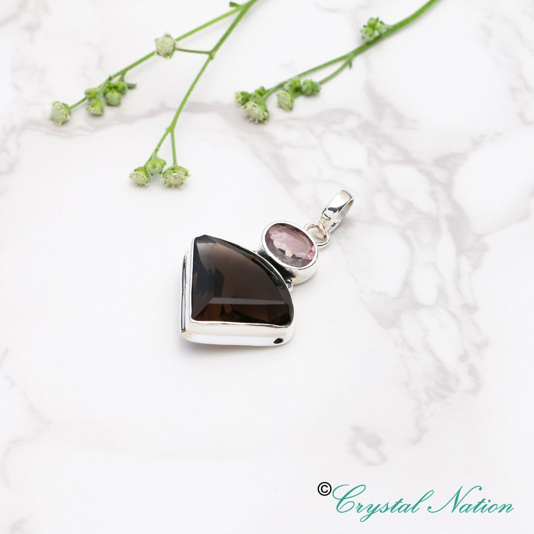 Cintamani Tourmaline Faceted Sterling Silver Pendant ( 20146 )