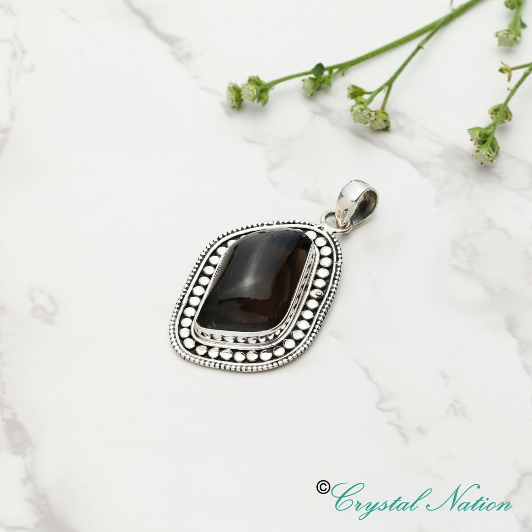 Cintamani Faceted Sterling Silver Pendant ( 20782 )