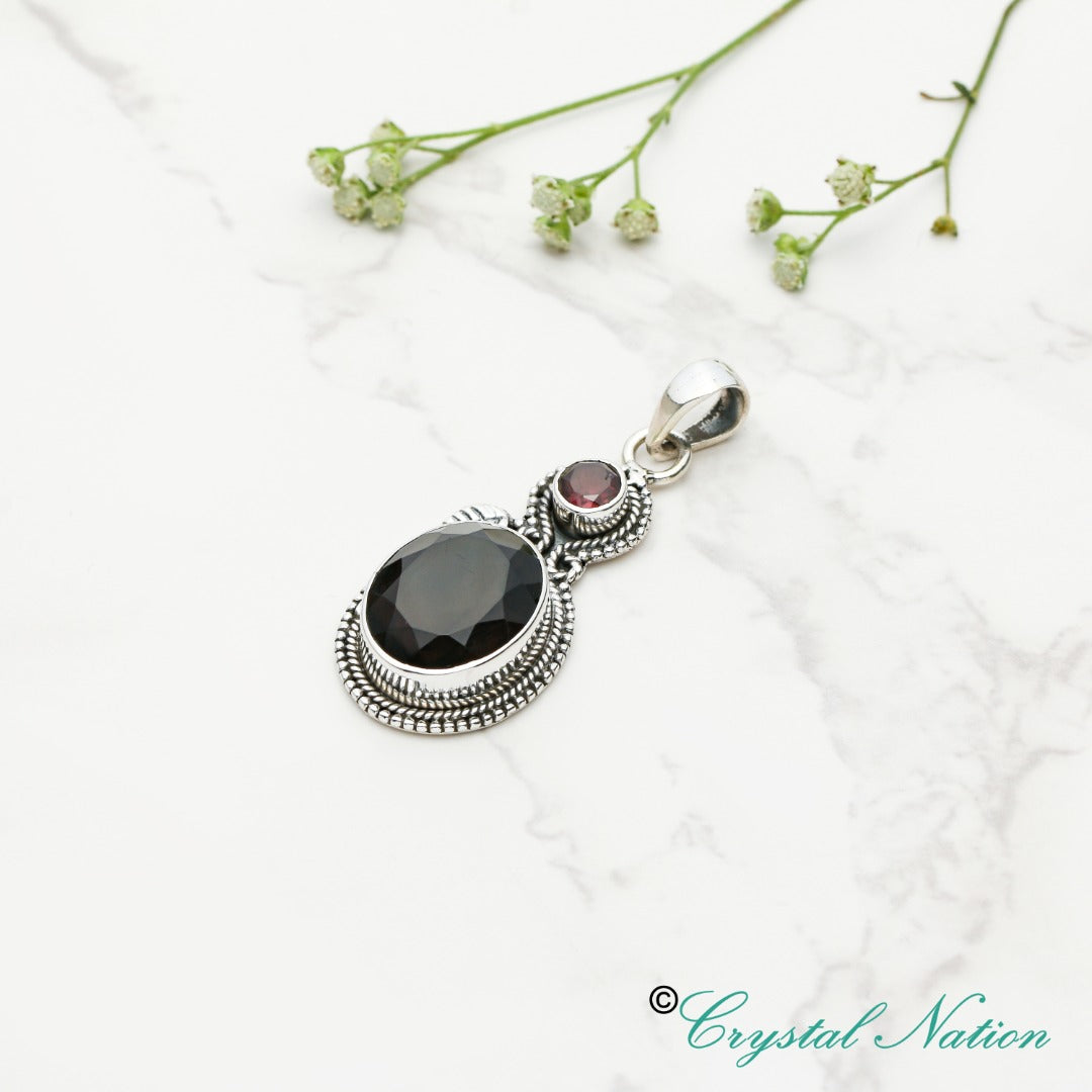 Cintamani Tourmaline Faceted Sterling Silver Pendant ( 20261)