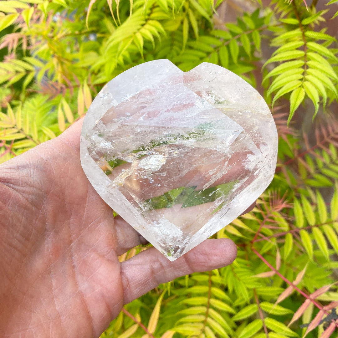 Lemurian Quartz Crystal Cut Heart ( 227507 )