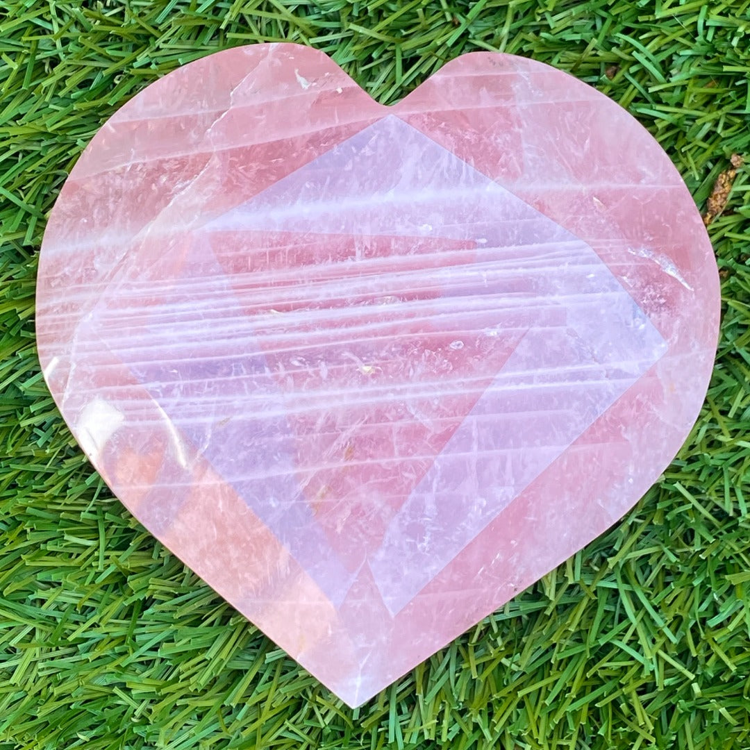 Rose Quartz Crystal Cut Heart ( 166553 )