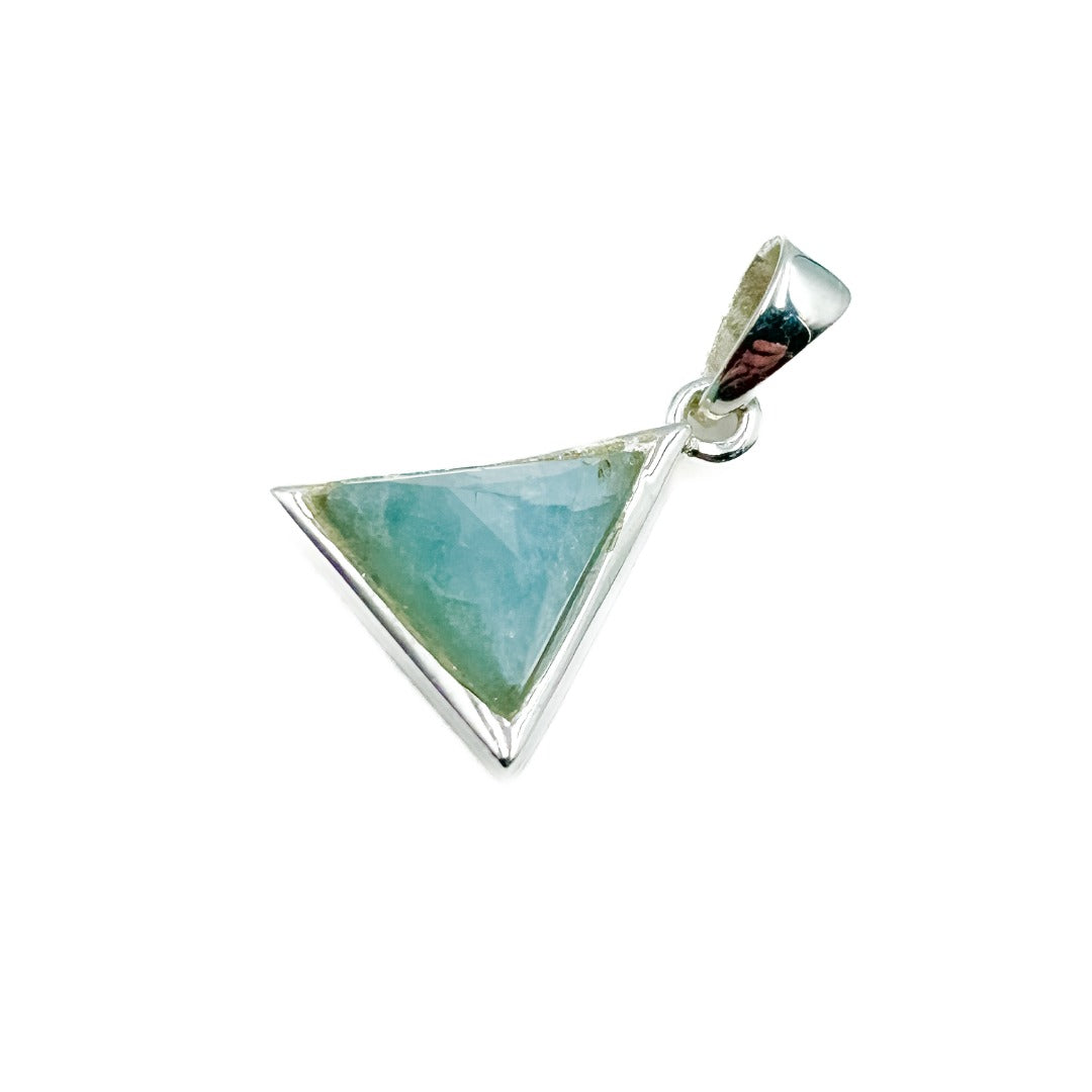 Aquamarine Sterling Silver Triangle Pendant ( 270323 )