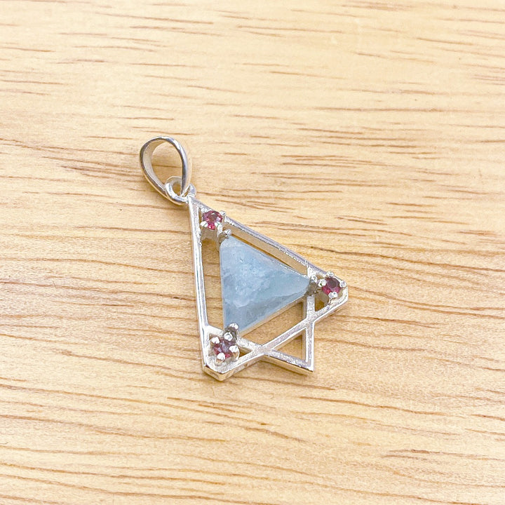 Aquamarine Sterling Silver Triangle Pendant ( 941893 )