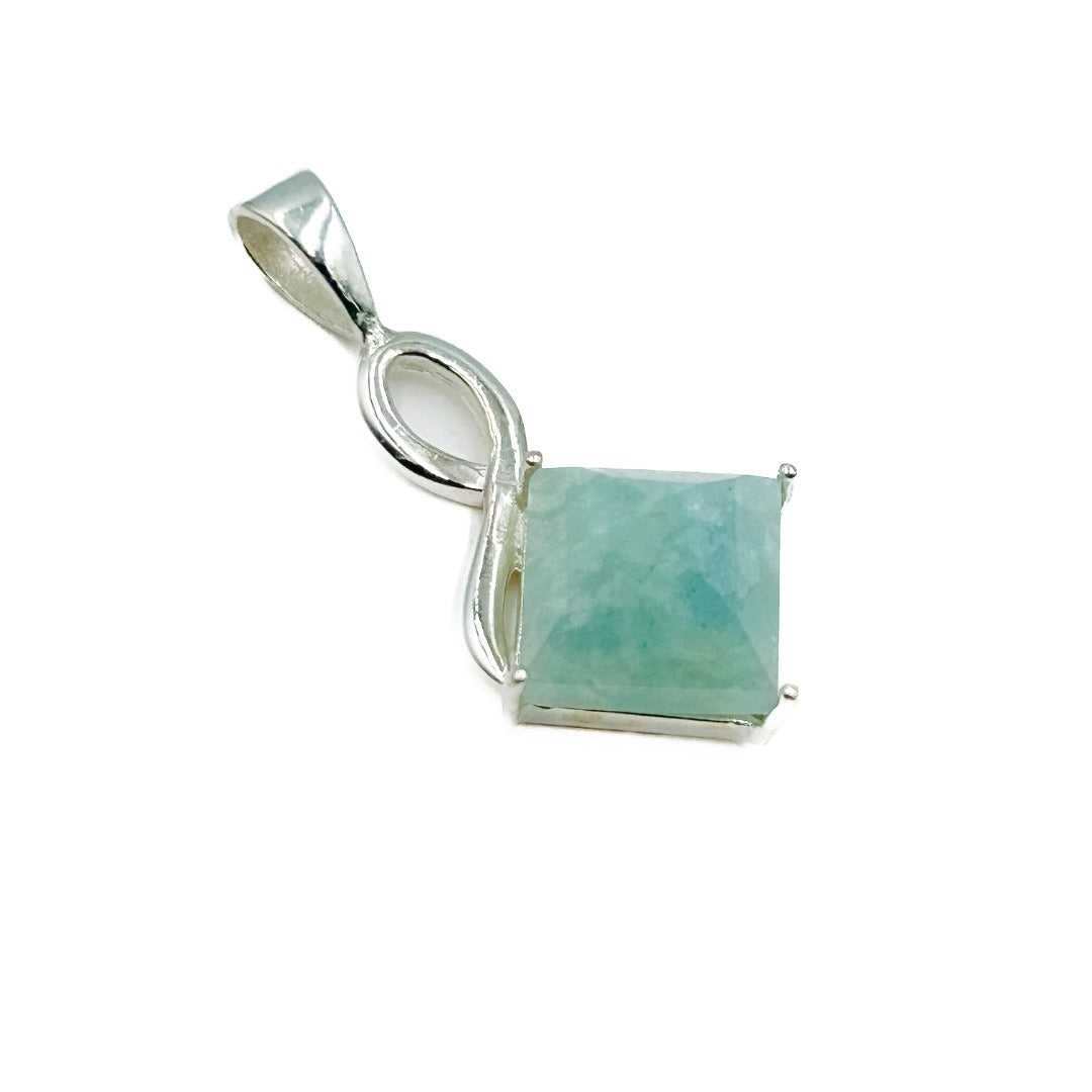 Aquamarine Sterling Silver Pendant ( 140541 )
