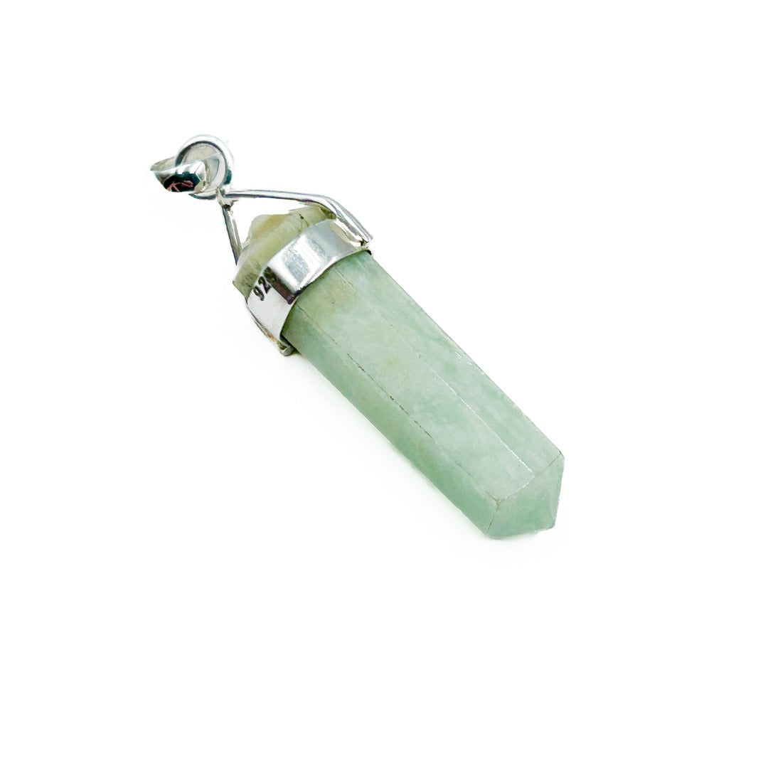Amazonite Crystal Point Sterling Silver Pendant ( 227912 )