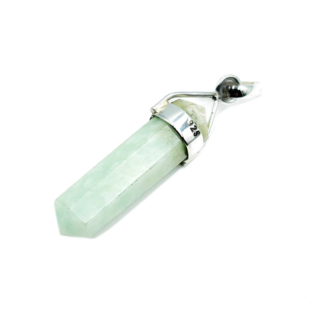 Amazonite Crystal Point Sterling Silver Pendant ( 227912 )