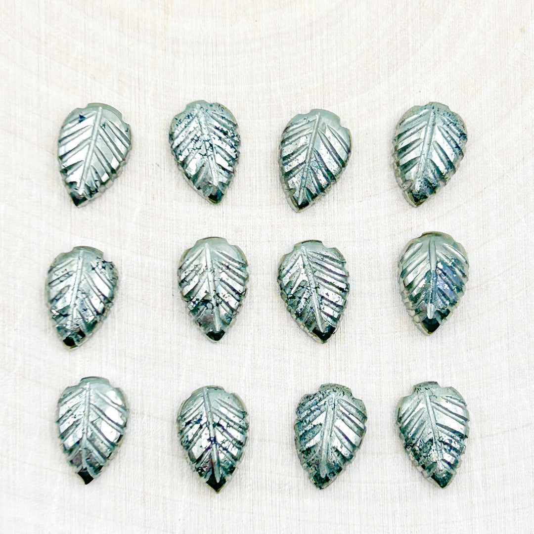 Pyrite Rose Cut Leaf Shape Cabochons ( 909121)
