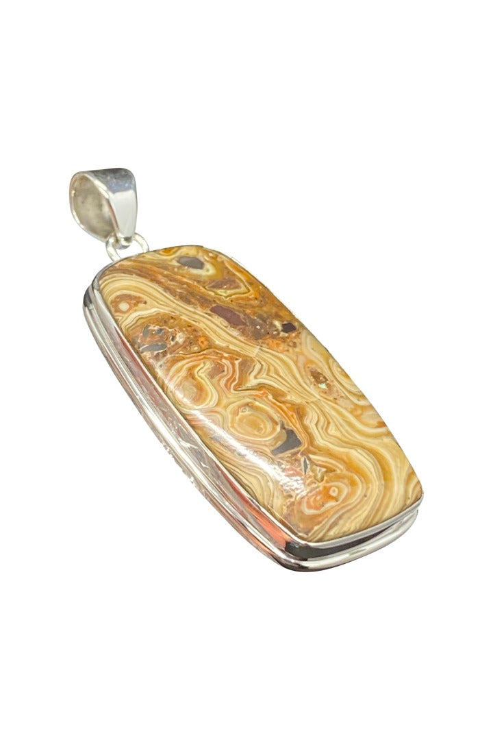 Natural Wood Schalenblende Sterling Silver Pendant  ( 323543) - Crystal Nation