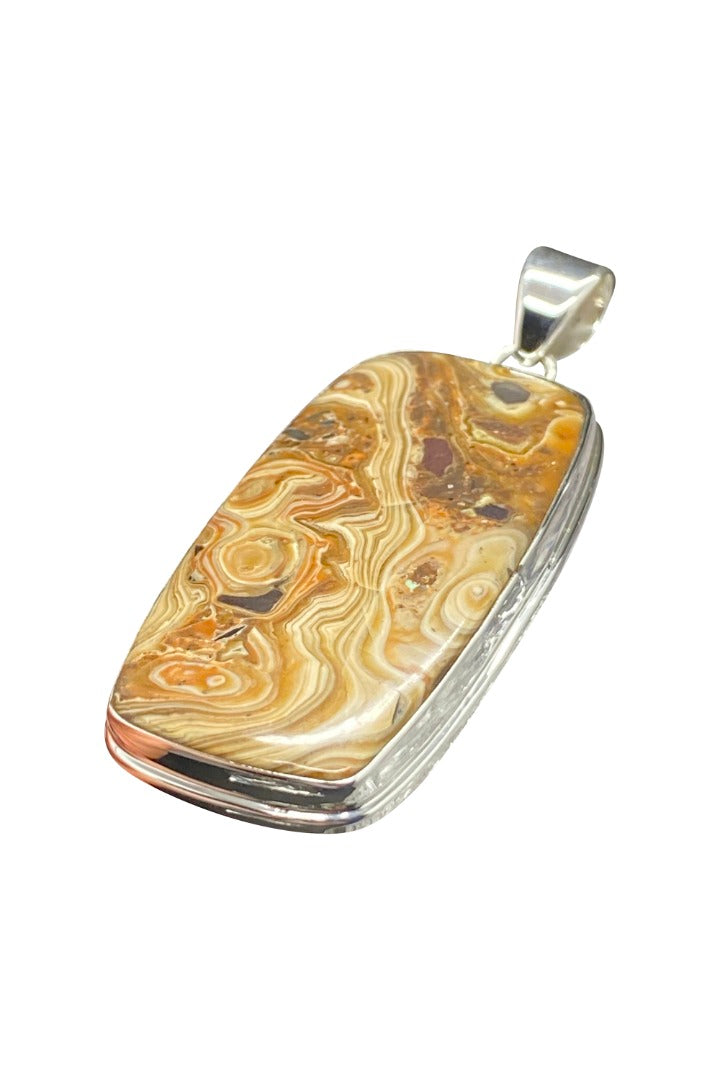 Natural Wood Schalenblende Sterling Silver Pendant  ( 323543) - Crystal Nation