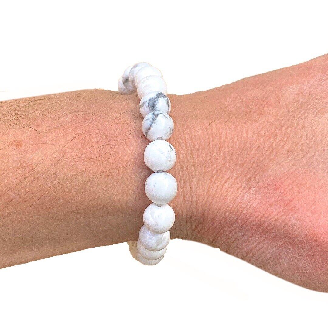 Howlite 8mm Beaded Healing Bracelet  ( 546538  )